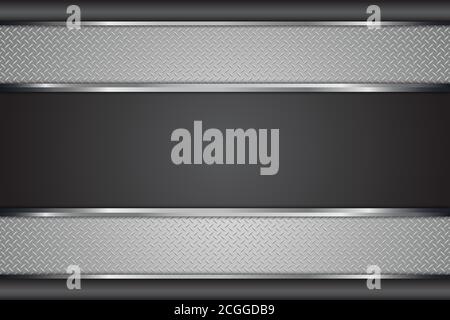 Metallic background of gary and silver with metal texture. Stock Vector