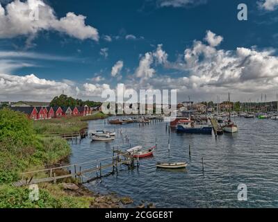 Egernsund small harbor at Gendarmstien, Denamrk Stock Photo