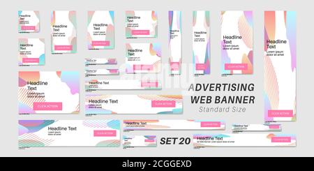 Set of web banners in standard sizes .Vector illustration Stock Vector
