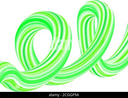 Abstract 3d colorful composition with smooth gradient shapes. Vector artistic illustration. Vibrant gradient flowing stream. Liquid color paths Stock Vector