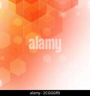 abstract geometric background. Orange hexagons. Vector eps 10 Stock Vector