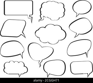 Set of comic speech balloons on white background. Vector Illustration. Stock Vector