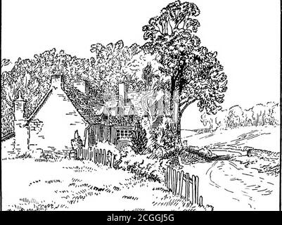 . In the old paths: memories of literary pilgrimages . lmcote. Even afterShakespeares time this particular corner of Warwick-shire continued to be identified with sport, for herelived and died William Somervile, the sportsman-poetof England. The coach road from London to Bir-mingham passes close to the parish church of WoottonWawen, where he rests, and the milestone at the bridgeof Wootton informs us that we are exactly one hundredmiles from London, two miles from Henley-in-Arden,and six miles from Stratford-on-Avon. Thus the verymilestones are reminiscent of Shakespeare, and we passEngHsh lan Stock Photo