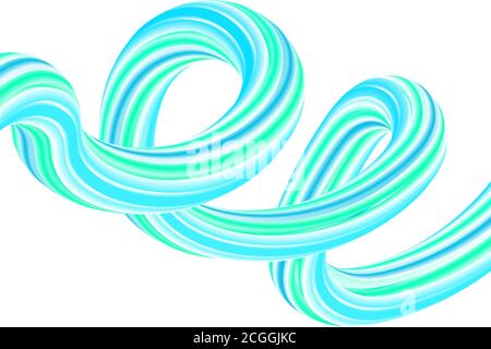 Abstract 3d colorful composition with smooth gradient shapes. Vector artistic illustration. Vibrant gradient flowing stream. Liquid color paths Stock Vector