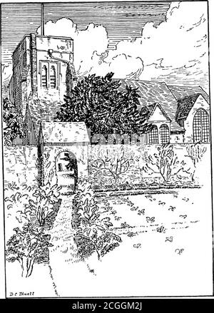 . In the old paths: memories of literary pilgrimages . IN ENGLANDS PENNSYLVANIA :Pent! Church from the Vicarage garden. IN THE OLD PATHS MEMORIESOF LITERARY PILGRIMAGES BY ARTHUR GRANT AUTHOR OF rambles IN ARCADIA. Ask for the old paths. LONDON CONSTABLE AND COMPANY LTD. 1913 aa3 PREFATORY NOTE TT is a pleasant duty to thank the Editors of TheScotsman and The Atlantic Monthly^ respectively,for their kind permission to the reprinting of theseEssays in a more permanent shape. Since theirappearance in their original form, the Papers havebeen revised and enlarged, before they were linkedtogether i Stock Photo