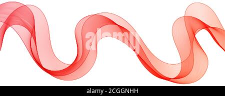 abstract curves. red color lines. vector wave. eps 10 Stock Vector