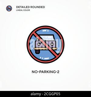 No-parking-2 vector icon. Modern vector illustration concepts. Easy to edit and customize. Stock Vector