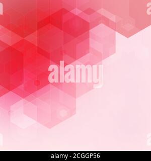Background made of red hexagons. Square composition with geometric shapes. Stock Vector