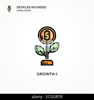 Growth-1 vector icon. Modern vector illustration concepts. Easy to edit and customize. Stock Vector