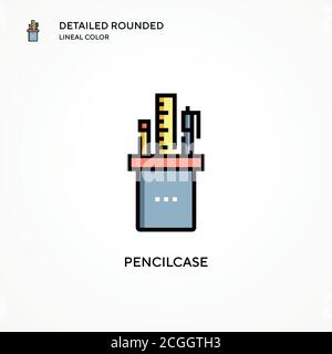 Pencilcase vector icon. Modern vector illustration concepts. Easy to edit and customize. Stock Vector