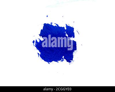 Brush blue strokes with watercolor paint, white background Stock Photo