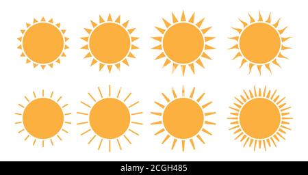 Sun icon set Stock Vector