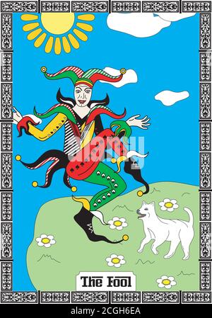 the illustration - the card from Taro deck - joker. Stock Vector