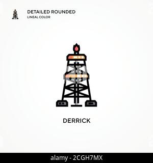 Derrick vector icon. Modern vector illustration concepts. Easy to edit and customize. Stock Vector