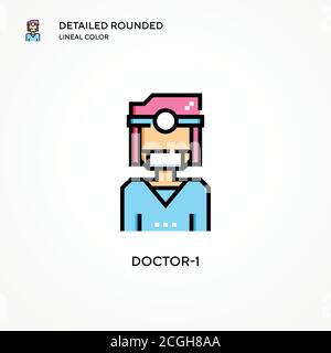 Doctor-1 vector icon. Modern vector illustration concepts. Easy to edit and customize. Stock Vector