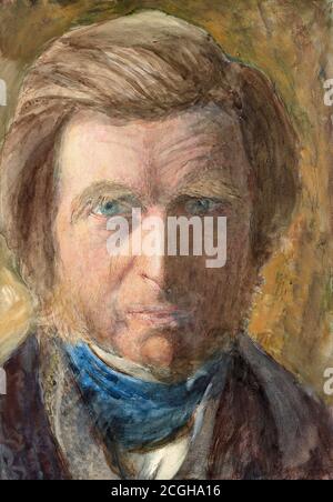 Ruskin John - Self Portrait 1 in Blue Neckcloth - British School - 19th  Century Stock Photo