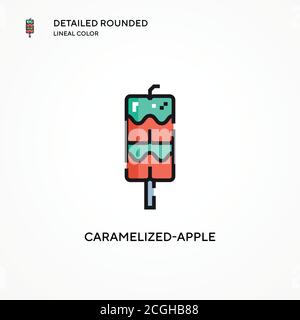 Caramelized-apple vector icon. Modern vector illustration concepts. Easy to edit and customize. Stock Vector
