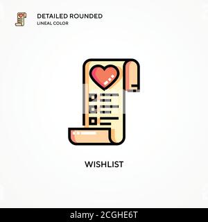 Wishlist vector icon. Modern vector illustration concepts. Easy to edit and customize. Stock Vector