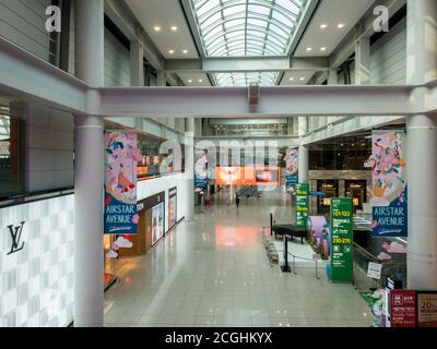 Incheon, South Korea - Empty duty free shops at Seoul Incheon International Airport. Novel Coronavirus hits airline and duty free industry. Stock Photo