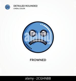 Frowned vector icon. Modern vector illustration concepts. Easy to edit and customize. Stock Vector