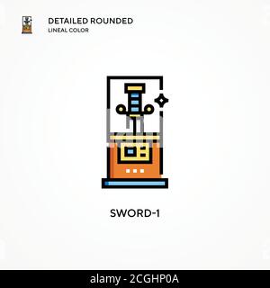Sword-1 vector icon. Modern vector illustration concepts. Easy to edit and customize. Stock Vector