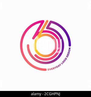 Number 365. Everyday logo design template Stock Vector