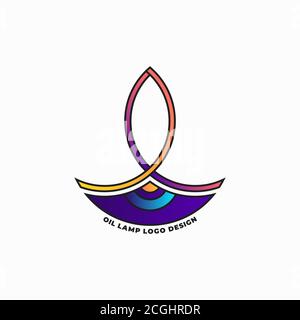 Oil lamp logo design template Stock Vector