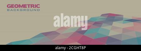 Abstract triangular perspective surface on cardboard background. CMYK colors vector template Stock Vector
