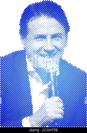 Giuseppe Conte, italian prime minister, graphic vector elaboration Stock Vector