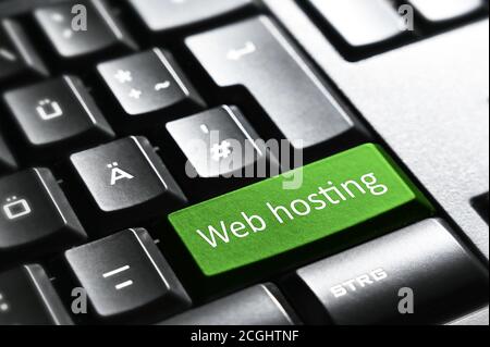 Web hosting , Keyboard button Stock Photo