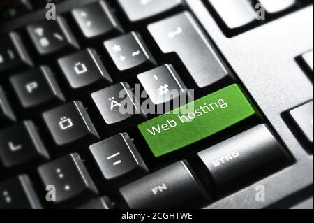 Web hosting , Keyboard button Stock Photo
