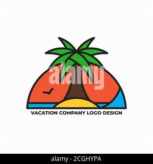 Vacation company logo design template Stock Vector