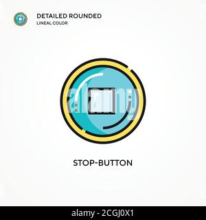 Stop-button vector icon. Modern vector illustration concepts. Easy to edit and customize. Stock Vector