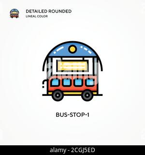 Bus-stop-1 vector icon. Modern vector illustration concepts. Easy to edit and customize.
