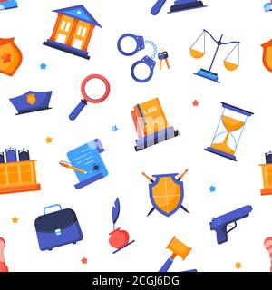 Order and law - colorful flat design style pattern Stock Vector