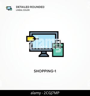 Shopping-1 vector icon. Modern vector illustration concepts. Easy to edit and customize. Stock Vector