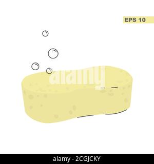 Vector illustration of a yellow sponge isolated on a white background Stock Vector