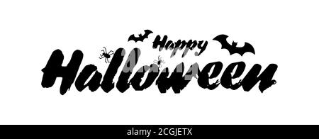 Happy halloween vector text. Halloween lettering. Happy halloween illustration. Halloween. Happy halloween text on white background. Stock Vector