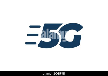 5G network connection business symbol. 5th generation wireless high speed internet technology sign. Vector 5 G communication emblem flat eps design template isolated Stock Vector