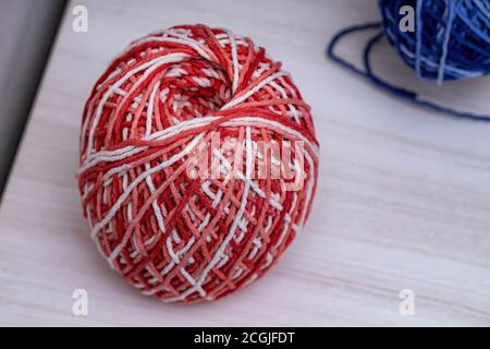 crochet thread with selective focus Stock Photo