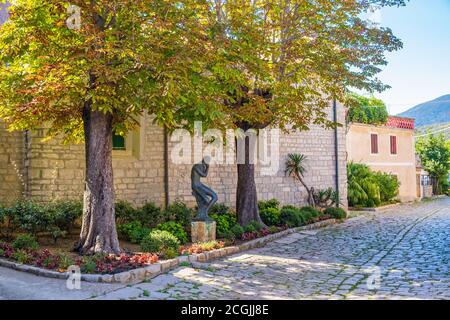 Romantic street and old houses in the old town of Osor on the island of Cres in Croatia Stock Photo