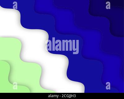 Multilayer three-dimensional texture vector background. Abstract topography concept design or current fluid illustration for website template. Origami Stock Vector