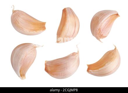 garlic cloves isolated on white background Stock Photo