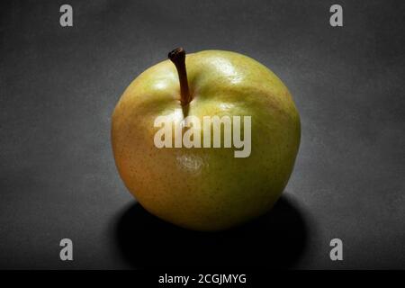 nashi pear isolated on black background Stock Photo