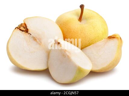 nashi pear path isolated on white Stock Photo