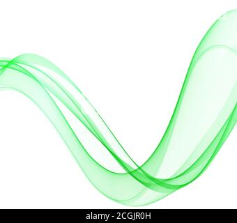 Abstract green wavy lines. Colorful vector background. smoke Transparent green wave. eps 10 Stock Vector