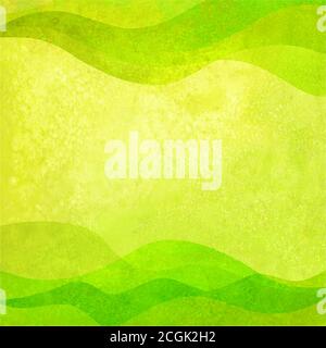 Summer background. Watercolor transparent green colored hand painted waves illustration. Watercolour banner frame backdrop splash design. Grunge color Stock Vector