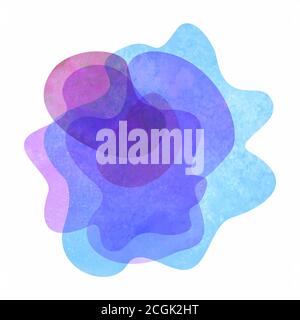 Watercolor abstract modern flat geometric transparent liquid shape forms. Watercolour hand painted template for text, logo design, flyer or presentati Stock Vector