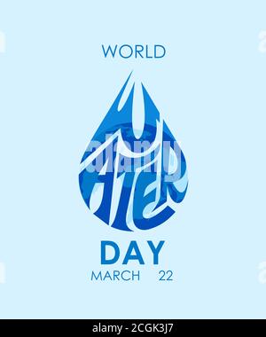 World water day typography design with globe Stock Vector