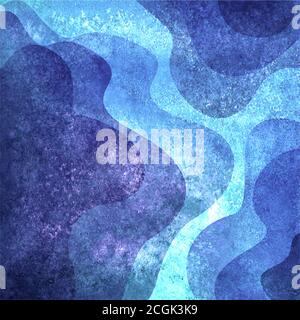 Abstract watercolor creative background with colorful bright blue teal turquoise purple colored grunge geometric shapes. Watercolour hand painted wave Stock Vector
